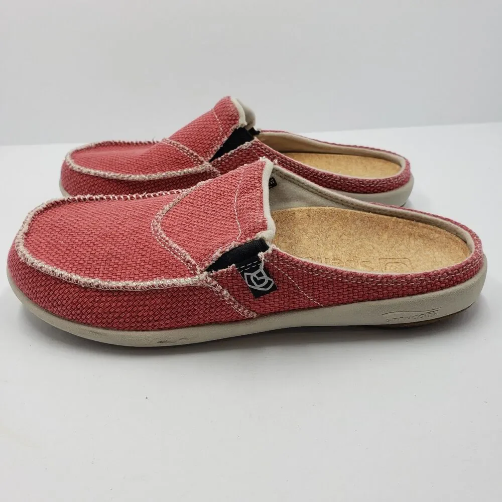 Spenco Siesta Womens Size 8 Pink Canvas Orthotic Slide Mule Slip On Shoes